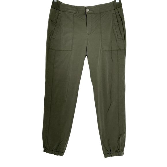 Athleta Trekkie Lightweight Stretch Jogger Pants Womens 14 Dark Green Pockets - Picture 1 of 8